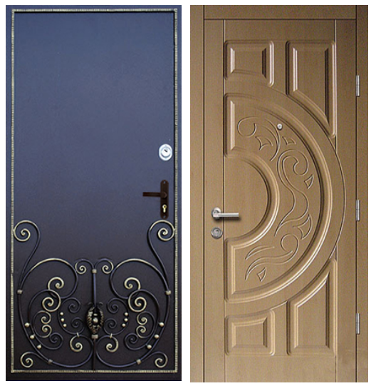 Входные металлические двери с элементами ковки